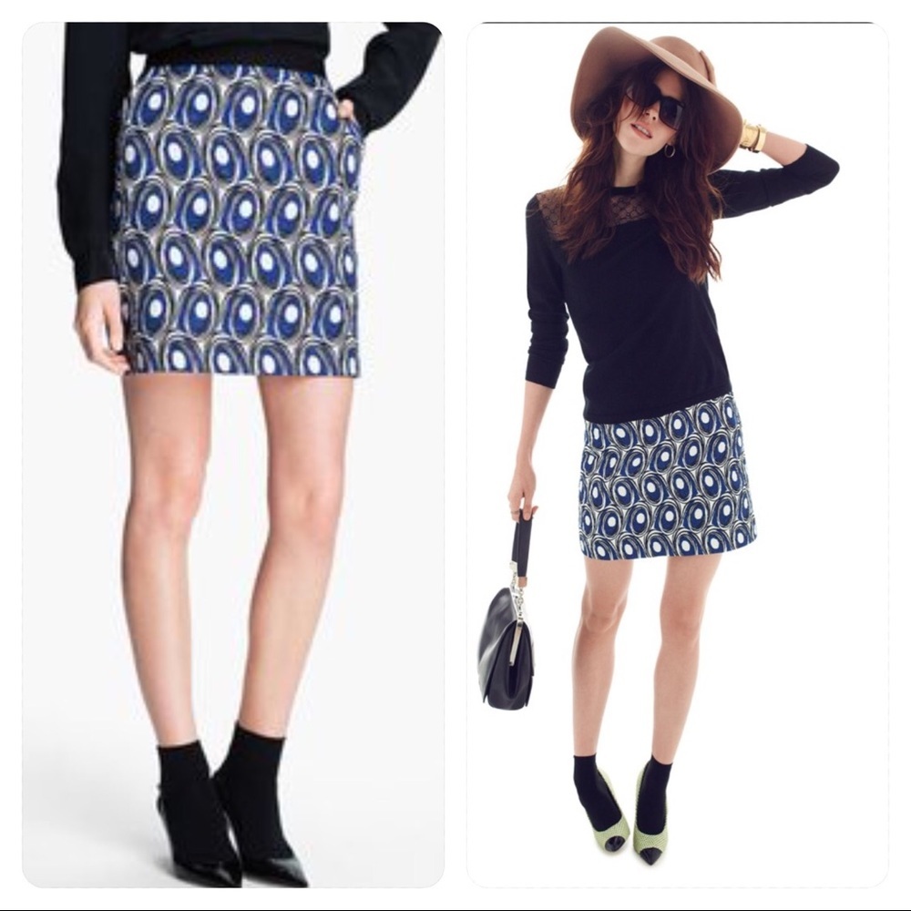MISS WU Abstract Print Jacquard Skirt